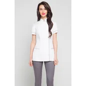 Odzież medyczna - Fartuszek Medyczny Spa 7 Biały/Szary Rozmiar: 44 - miniaturka - grafika 1