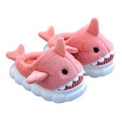 Skarpetki dla dzieci - Kapcie Dziecięce Ocieplane Domowe Wygodne Lekkie Przedszkolne Antypoślizgowe Urocze Z Rekinem Czerwone Liron 28/29 - miniaturka - grafika 1