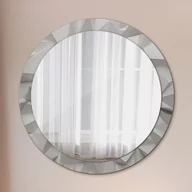 Lustra - Lustro z nadrukiem okrągłe Abstrakcyjny biały kryształ - miniaturka - grafika 1