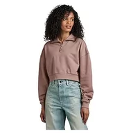 Swetry damskie - G-STAR RAW Damski sweter Cropped 1 Zip Loose Sw Wmn, brązowy (Chocolate Berry D23143-d278-b113), M - miniaturka - grafika 1
