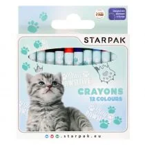 Kredki woskowe 12 kolorów Kitty STARPAK 532169 - Przybory szkolne - miniaturka - grafika 1