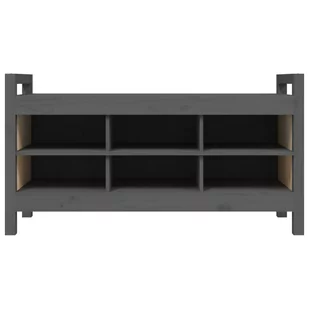 Ławka do przedpokoju, szara, 110x40x60 cm, lite drewno sosnowe - Ławki do przedpokoju - miniaturka - grafika 4