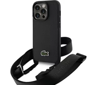 Lacoste LCHCP15XSPVCK Hardcase Iconic Petit Pique Crossbody do iPhone 15 Pro Max Czarny - Etui i futerały do telefonów - miniaturka - grafika 1