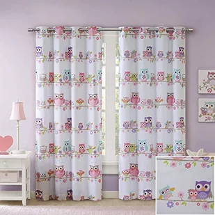 Zasłony zaciemniające do sypialni, na co dzień przelotka czerwone zasłony okienne do salonu pokoju rodzinnego dla dzieci, mądra Wendy nowość falbana czarna zasłona okienna, 127 x 150 cm, opakowanie 1 panelowe - Firany i zasłony dla dzieci - miniaturka - grafika 1