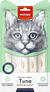 Wanpy Wanpy Krem dla Kota Tuńczyk Przegrzebki 70g - Przysmaki dla kotów - miniaturka - grafika 1