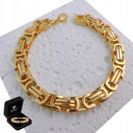 Bransolety męskie - Gruba Złota Bransoletka Męska Królewski Bransoleta Bizantyjski Elegancka - miniaturka - grafika 1