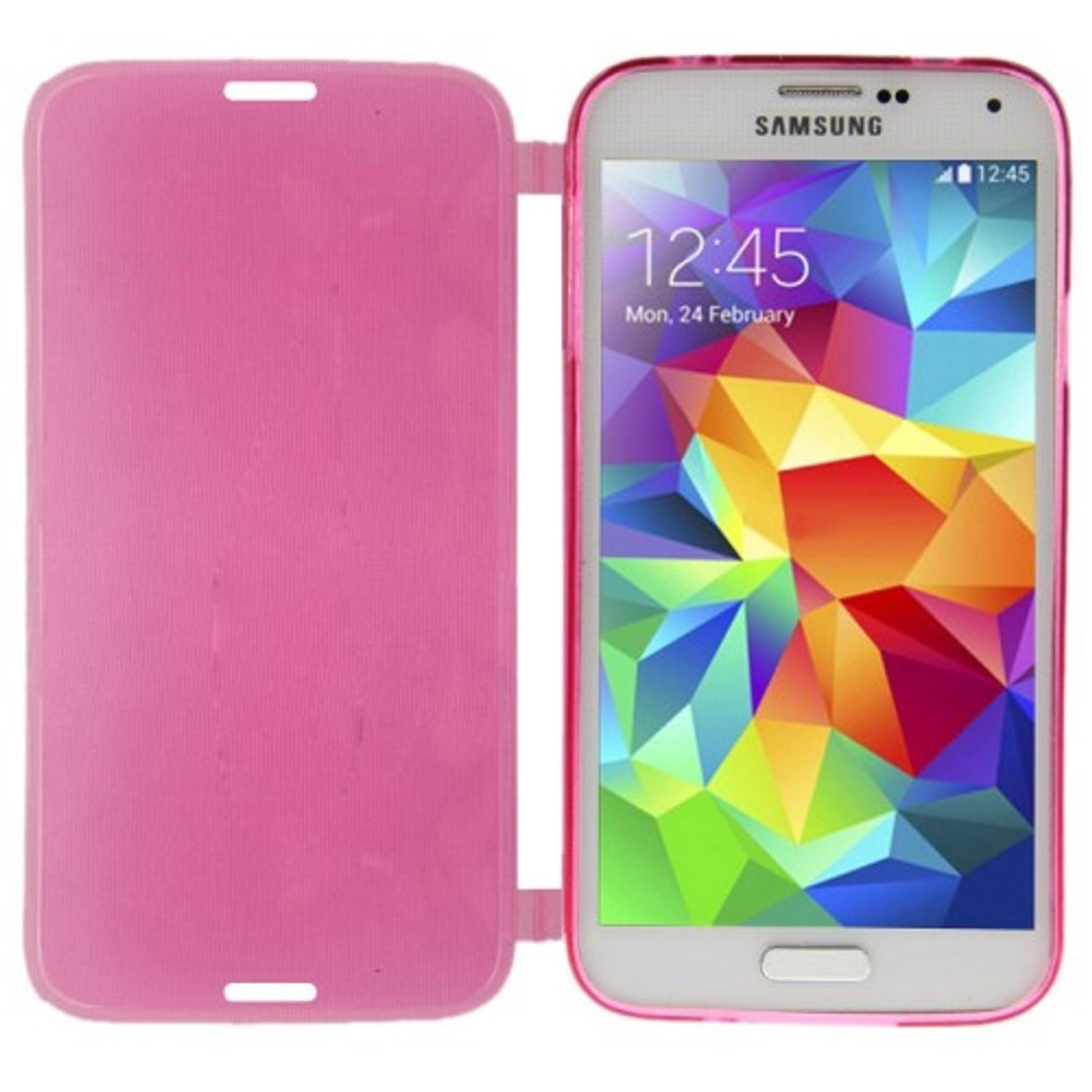 Etui na telefon komórkowy Flip Quer do telefonu komórkowego Samsung Galaxy S5 / S5 Neo Pink