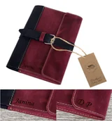 Notesy i bloczki - Skórzany notes A5 personalizowany kolor Borodowo-Granatowy - miniaturka - grafika 1