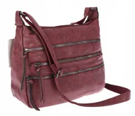 Torebki damskie - Torebka Damska Listonoszka Modna Pojemna Torba na Ramię 1030 Bordowa - miniaturka - grafika 1