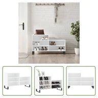 Szafki na buty - The Living Store Stojak na buty Biały 102x36x60 cm Materiał drewnopochodny - miniaturka - grafika 1