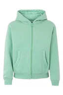 Bluzy dla dziewczynek - Mukua Byron Kids Bluza dziecięca z zamkiem błyskawicznym i kapturem, kolor szałwia, rozmiar 7/8 - miniaturka - grafika 1