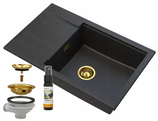 Granitan Zlew Granitowy Golden Louis Ociekacz Syfon Złoty - Zlewozmywaki - miniaturka - grafika 1