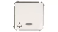 Wyłączniki światła i elektryczne - Kontakt Simon - Basic Moduł - Łącznik dzwonkowy z podświetleniem biały BMD1L.01/ - miniaturka - grafika 1