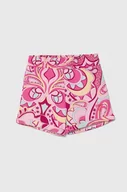 Spodnie i spodenki dla dziewczynek - Guess szorty bawełniane dziecięce kolor różowy wzorzyste - miniaturka - grafika 1