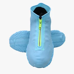 Wodoodporne ochraniacze na buty, silikonowe, wielokrotnego użytku, antypoślizgowe, trwałe, z zamkiem błyskawicznym, elastyczne, przeciwdeszczowe, dl.. - Pokrowce na ubrania - miniaturka - grafika 1