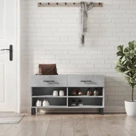 Szafki na buty - Ławka na buty beton szara 102x35x55 cm materiał drewnopochodny - miniaturka - grafika 1