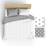 Pościel - Pościel 160x200 R009 szara biała gwiazdki grochy w pudełku 126N 45N - miniaturka - grafika 1