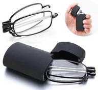 Okulary korekcyjne, oprawki, szkła - Składane okulary do czytania składane plusy +4 - miniaturka - grafika 1