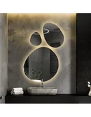 Lustra - Zestaw trzech luster o organicznym kształcie z podświetleniem - OPALIT LED, ZESTAW OPALIT (wymiar całości w konfiguracji jak na zdjęciu): 70x104 - miniaturka - grafika 1