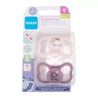 Smoczki uspokajające - MAM Supreme Silicone Pacifier 6m+ Pink & Violet smoczek 2 szt dla dzieci - miniaturka - grafika 1