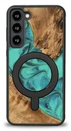Etui i futerały do telefonów - Bewood Drewniane etui Unique - Turquoise do MagSafe do Galaxy S23 Plus - miniaturka - grafika 1