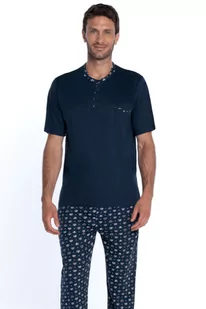 Piżama męska TOMAS Ciemnoniebieski L - Piżamy męskie - miniaturka - grafika 1