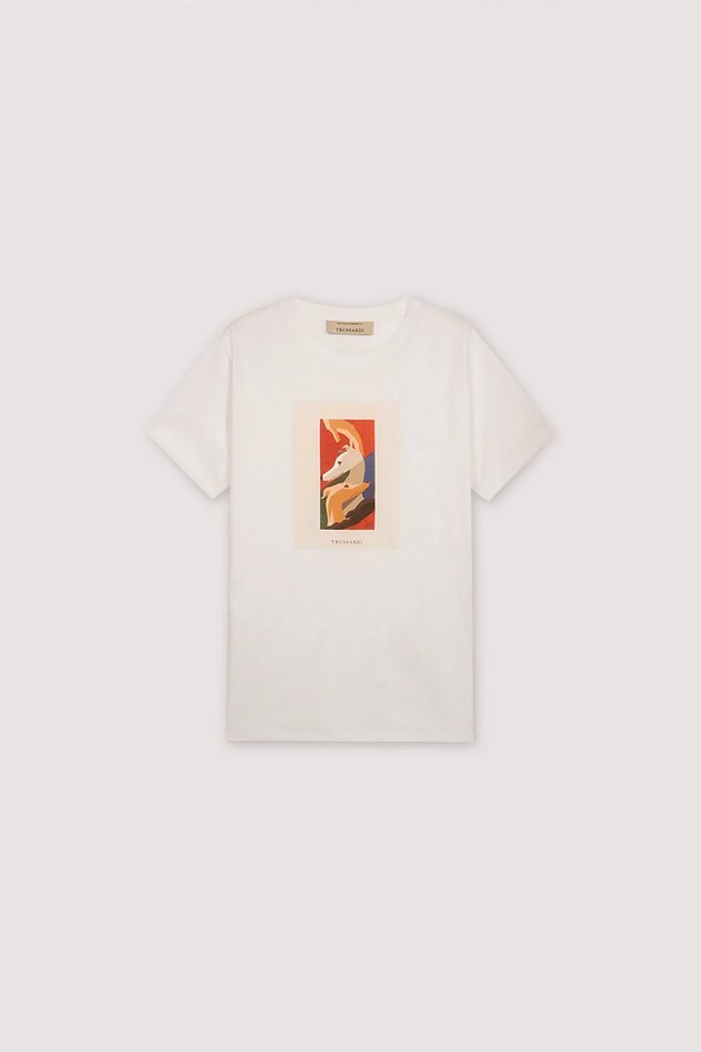 T-shirt con stampa męskie biały