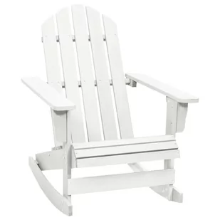 vidaXL Drewniane krzesło bujane (Białe) - Fotele - miniaturka - grafika 1