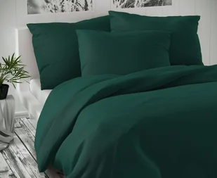 Prześcieradło satynowe LUXURY COLLECTION 1+2, 240x220, 70x90cm ciemnozielone - Prześcieradła - miniaturka - grafika 1