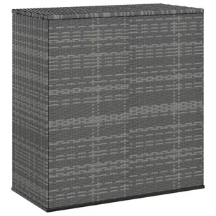 Lumarko Skrzynia na poduszki ogrodowe, rattan PE, 100x49x103,5cm, szara - Skrzynie ogrodowe - miniaturka - grafika 1