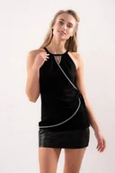 Bluzki damskie - Eldar Iva Bluzka Czarna Kopertowy Dekolt S - miniaturka - grafika 1