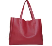 Torebki damskie - Duża skórzana torba damska z kieszenią do ręki - miniaturka - grafika 1