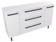 Szafki łazienkowe - Szafka Stojąca Z Blatem ATH 140 cm K - Biały Mat - Uchwyty Czarne Matowe - miniaturka - grafika 1