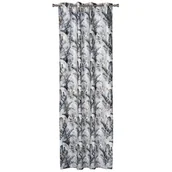 Zasłony - Zasłona Samui Liście szaro-srebrna 140 x 260 cm - miniaturka - grafika 1