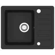 Zlewozmywaki - Czarny granitowy zlewozmywak z ociekaczem H9-P06 - miniaturka - grafika 1