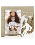 Ramki na zdjęcia - Ramka na zdjęcie 10X15 świąteczna Narciarz Choinki - miniaturka - grafika 1