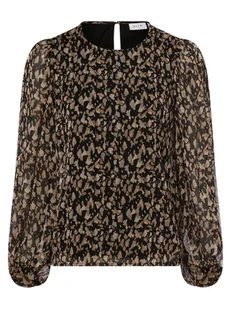 Vila - Bluzka damska VIFalia, niebieski|brązowy - Koszule damskie - miniaturka - grafika 1