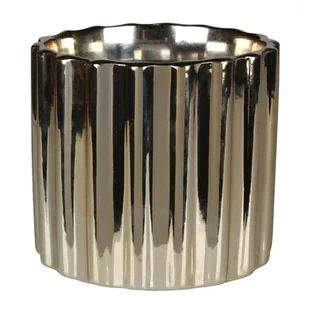 Osłonka ceramiczna MONY 13,5 x 13,5 x 12 cm złota - Donice - miniaturka - grafika 1