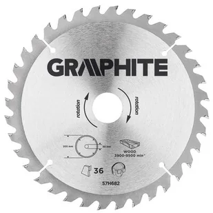 Graphite tarcza do drewna 205mm 36 zębów widia 57H682 - Tarcze do pił - miniaturka - grafika 1