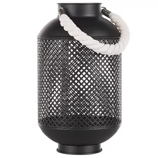 Beliani Lampion czarny matowy CORON - Poduszki ogrodowe - miniaturka - grafika 1