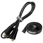Maskownice do kabli - Savio OC-05 Cable binder Czarny 1 szt. - miniaturka - grafika 1