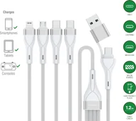 Kable USB - Kabel USB 4smarts 4smarts USB-C/A Multi-Ladekabel 4in2 1,2m, weiß - miniaturka - grafika 1