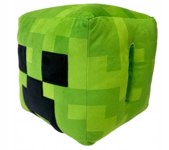 Poduszka KOSTKA KLOCEK kształtka MINECRAFT zielona premium kwadratowa