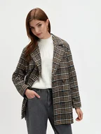 Płaszcze damskie - Krótki płaszcz w kratę - miniaturka - grafika 1