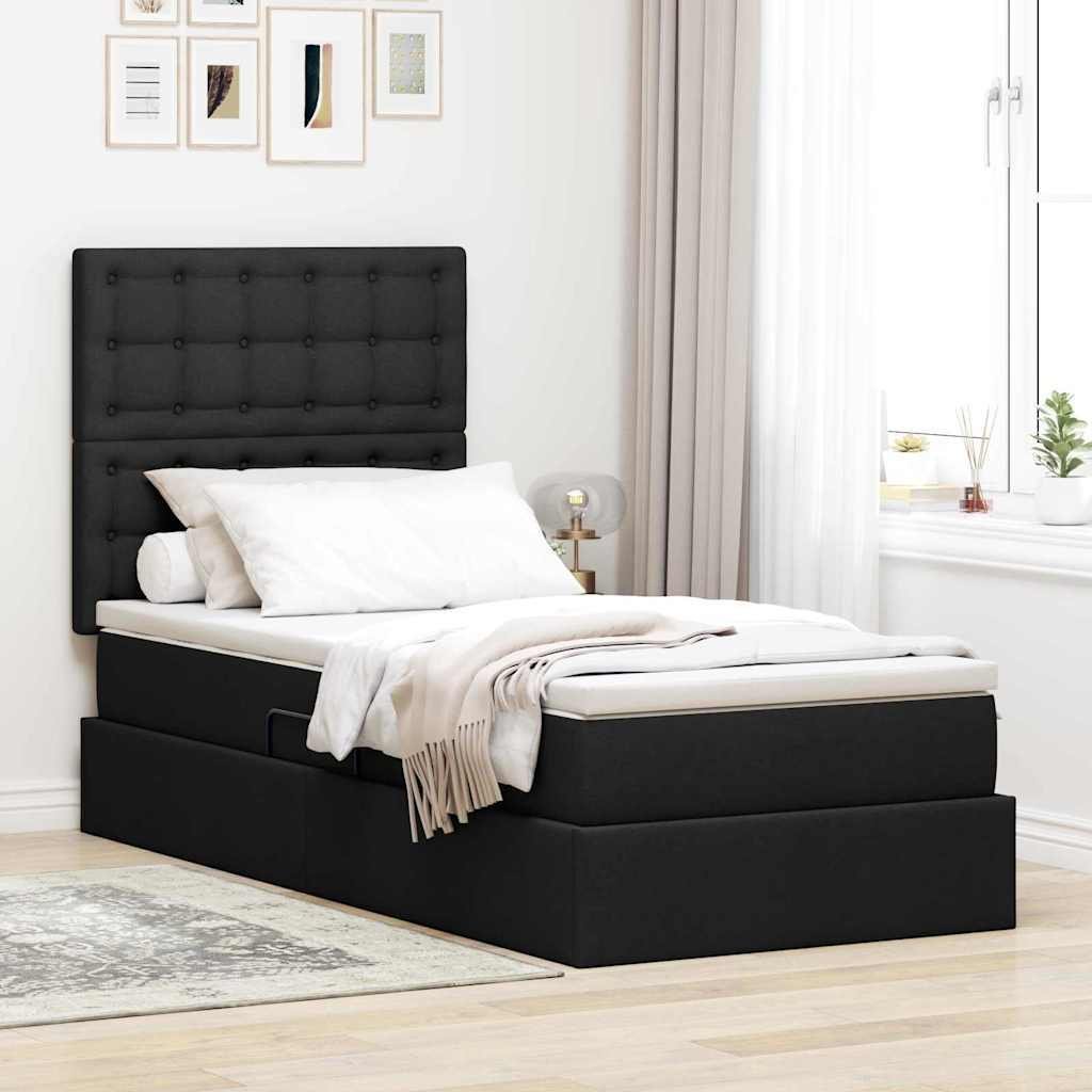 vidaXL Łóżko z miejscem na przechowywanie i materacem 90 x 190 cm