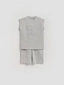 Koszulki dla chłopców - Reserved - Bawełniany komplet - jasnoszary - miniaturka - grafika 1