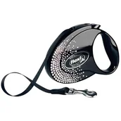 Smycze dla psów - Smycz FLEXI Splash Crystal M (5 m - 25 kg) Czarny - miniaturka - grafika 1