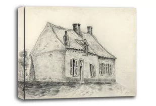 The Magrot House, Cuesmes, Vincent van Gogh - obraz na płótnie Wymiar do wyboru: 60x40 cm - Obrazy i zdjęcia na płótnie - miniaturka - grafika 1