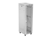 Szafy rack - Szafa instalacyjna rack stojąca 19" 42u 600x800 szara drzwi szklane lcd lanberg (flat pack) FF01-6842-12SL - miniaturka - grafika 1