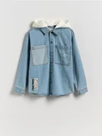 Bluzki dla chłopców - Reserved - Jeansowa koszula oversize - niebieski - miniaturka - grafika 1